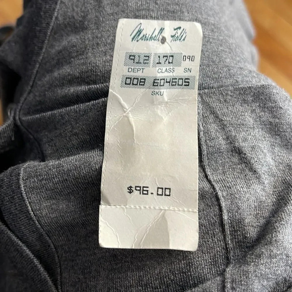 joan vass heather gray lightweight soft tiny button roll tab sleeve cardigan. M - Picture 8 of 8